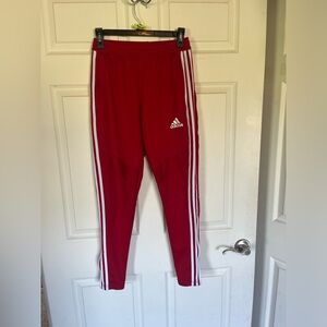 Adidas Track Pants men’s size:S color:Red with white stripes.